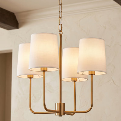 Montelle 4-Light Dimmable Fabric Shade Chandelier