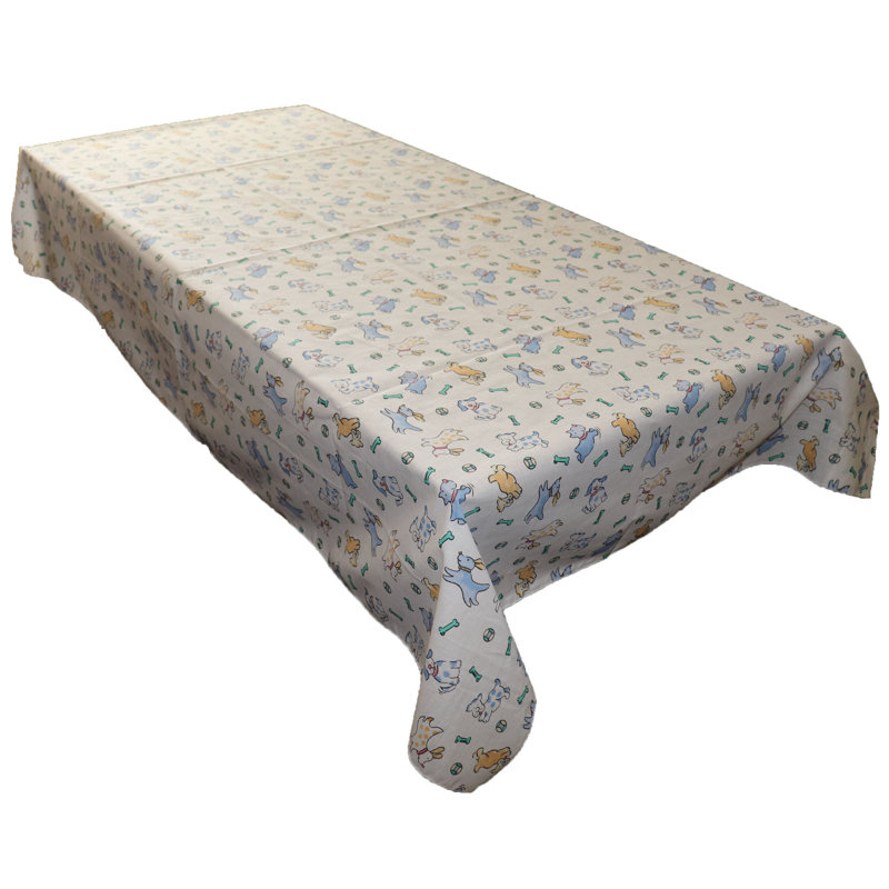 Nappes à imprimé chiots, L 48 po x L 48 po, Bleu / blanc