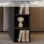 Bureau rectangulaire simple en bois massif noir-1858919690