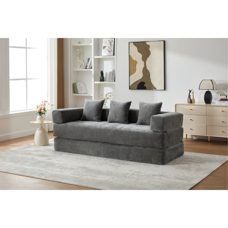 Fauteuil convertible, canapé-lit et matelas de lit pliant avec oreillers pour le dortoir, salon. 6 fonctions fonctionnelles, matelas à ressorts confortables, housse lavable, dessous de lit, rangement latéral et télé