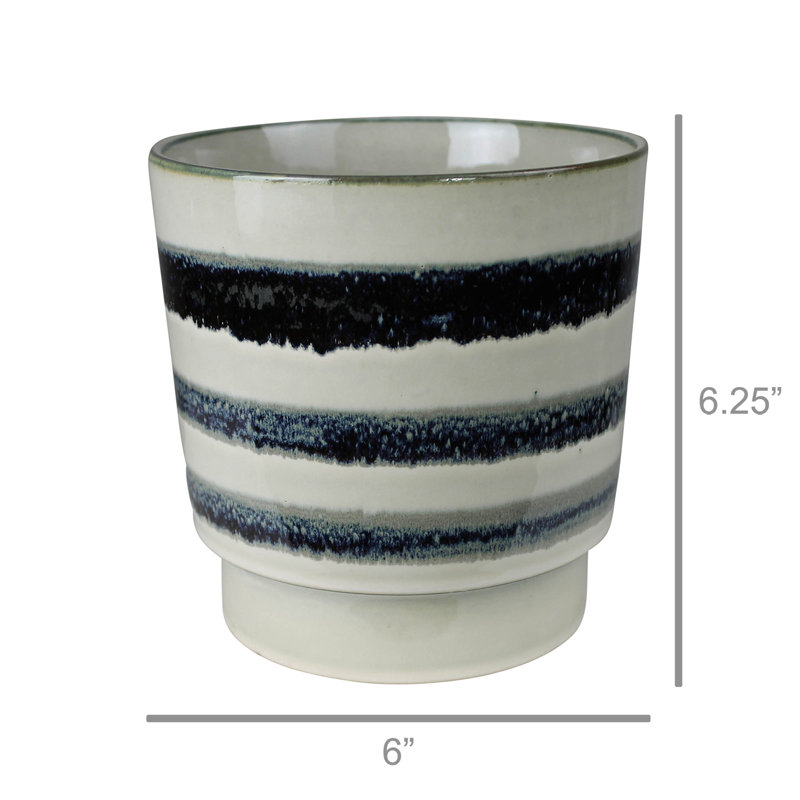 Petit cache-pot bleu Aidenjohn, H 6,25 po x l 6 po x P 6 po