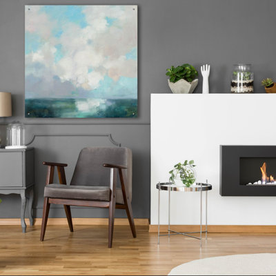 Art mural en verre épique «Cloudscape» par Julia Purinton, 12 po x 12 po