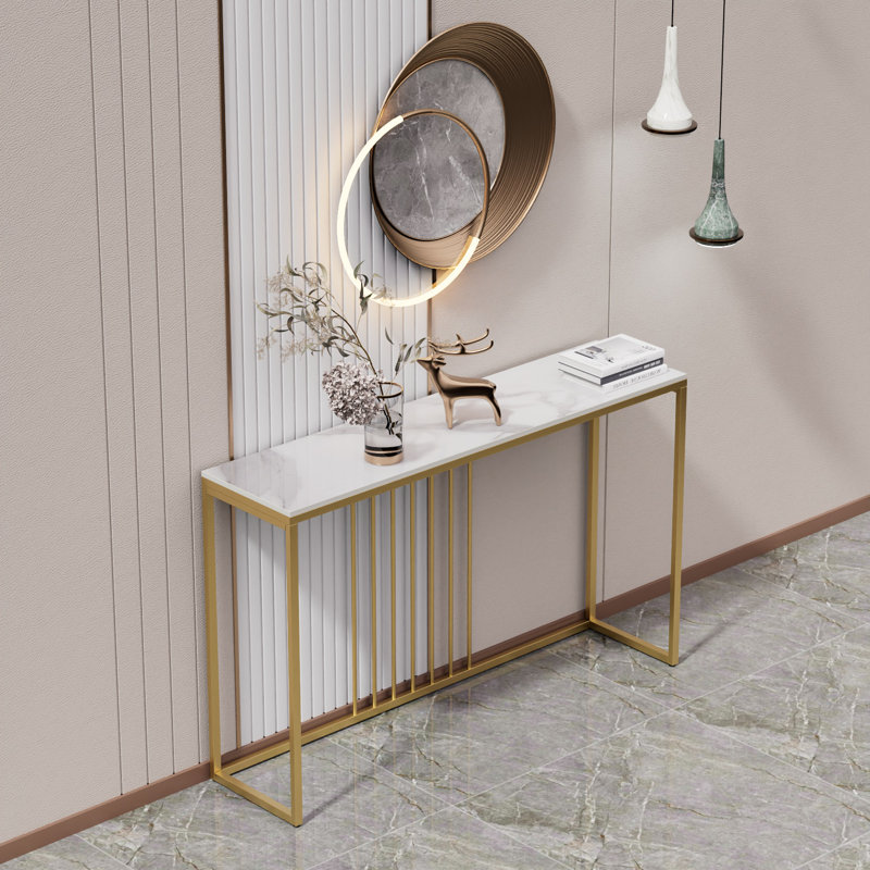 Mersija Console Table, 31" H x 47.2" W x 11.8" D, White