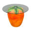 Table d'appoint en forme de carotte, tabouret de fruits en résine 16 po avec plateau en verre, table de bout fantaisie pour le salon, la chambre et la décoration intérieure