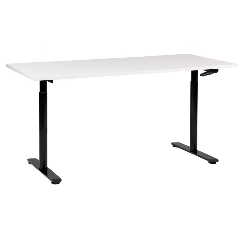 Amarianna Adjustable Metal Base Standing Desk, White, 119cm H x 160cm W x 72cm D, Black