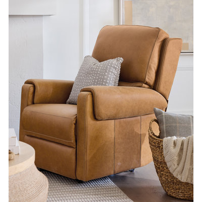 Fauteuil inclinable électrique en cuir véritable de 34 po de largeur Somers