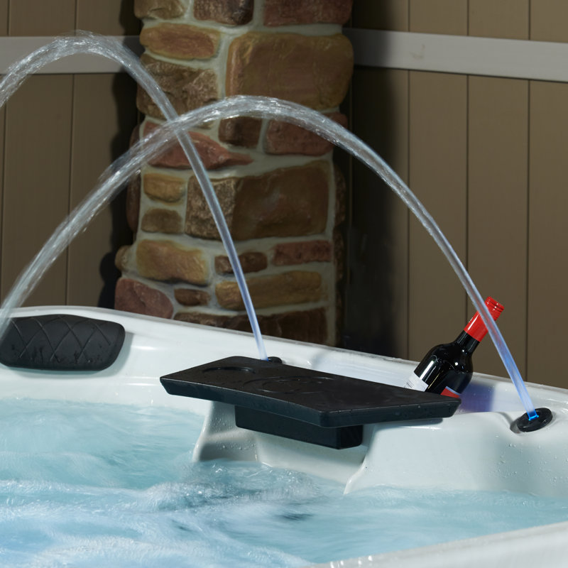 Insight 5-6 Person 34-Jet, 73-Port Acrylic Lounger Hot Tub Spa, Stainless Steel Heater with Ozonator, LED Lighting, LED Ice Bucket and Insulated Cover Included