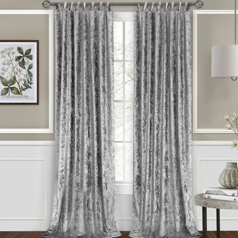 Vickers Semi Sheer Curtain Single Panel, 50" W x 63" L, Gray