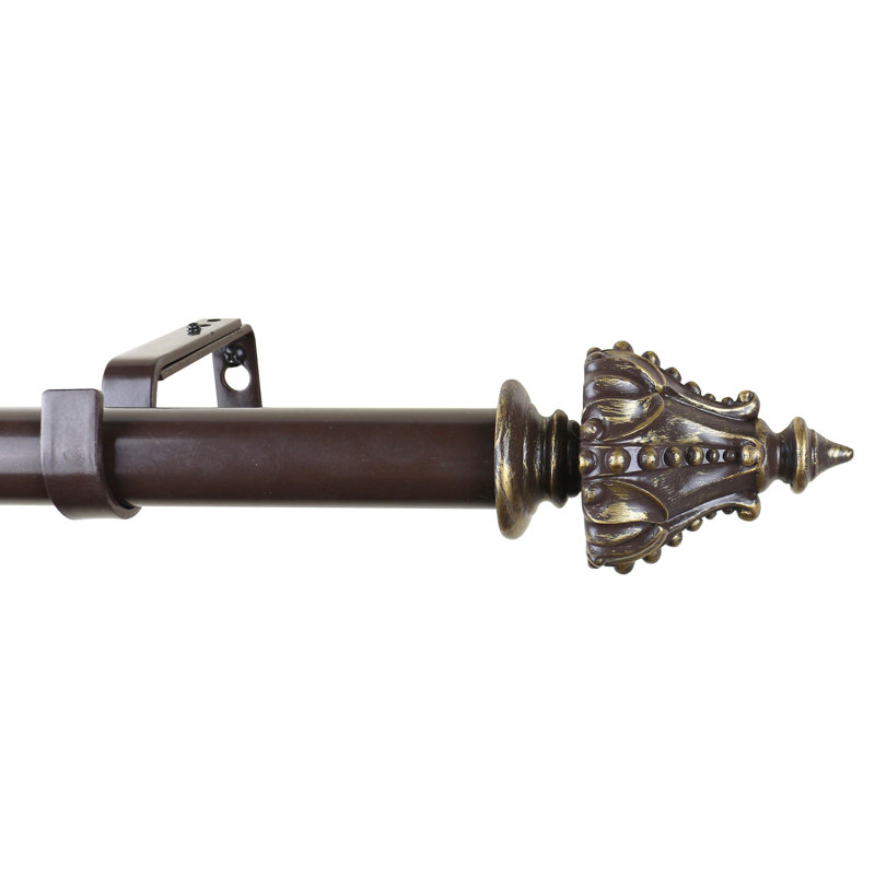 Tringle à rideaux simple réglable Parnell Regale, l 120 po x P 6,75 po, Bronze/Doré
