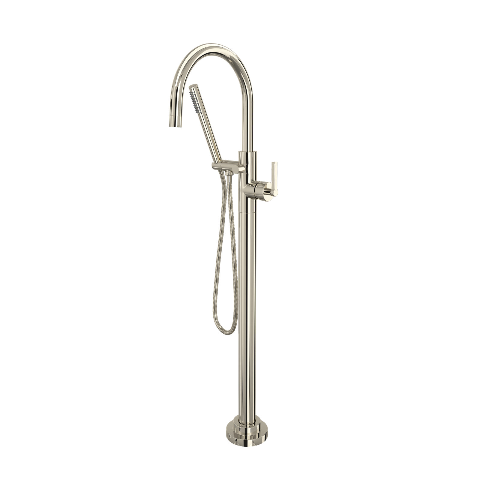 Seymour Floor Tub Spout with Diverter, Polished Nickel