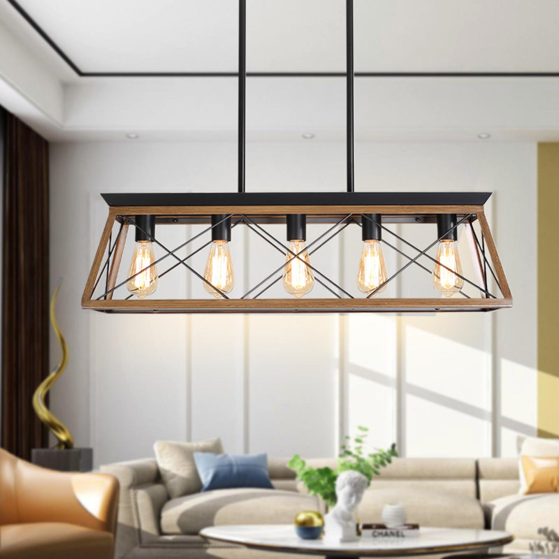 Lustre rustique 5 lumières Modern Modern, Bronze