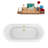 67" Streamline Clawfoot Soaking Acrylic Bathtub With Drain, Clawfeet, and Bamboo Tray-75960056-75960060