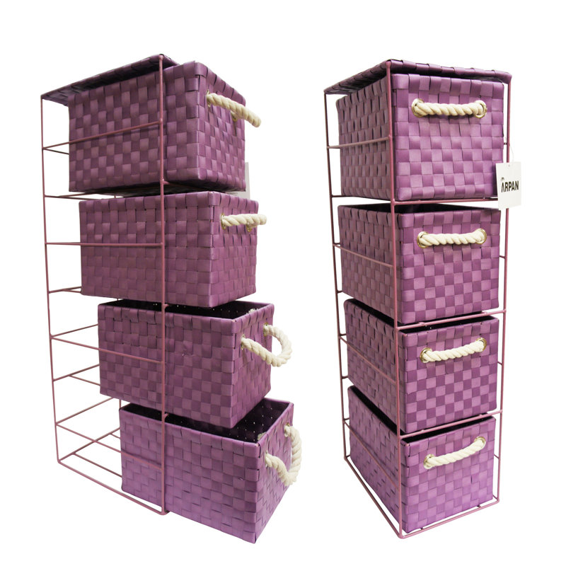 Singleton Solid Wood 18cm W 4 - Drawer Chest of Drawers, Purple/Purple
