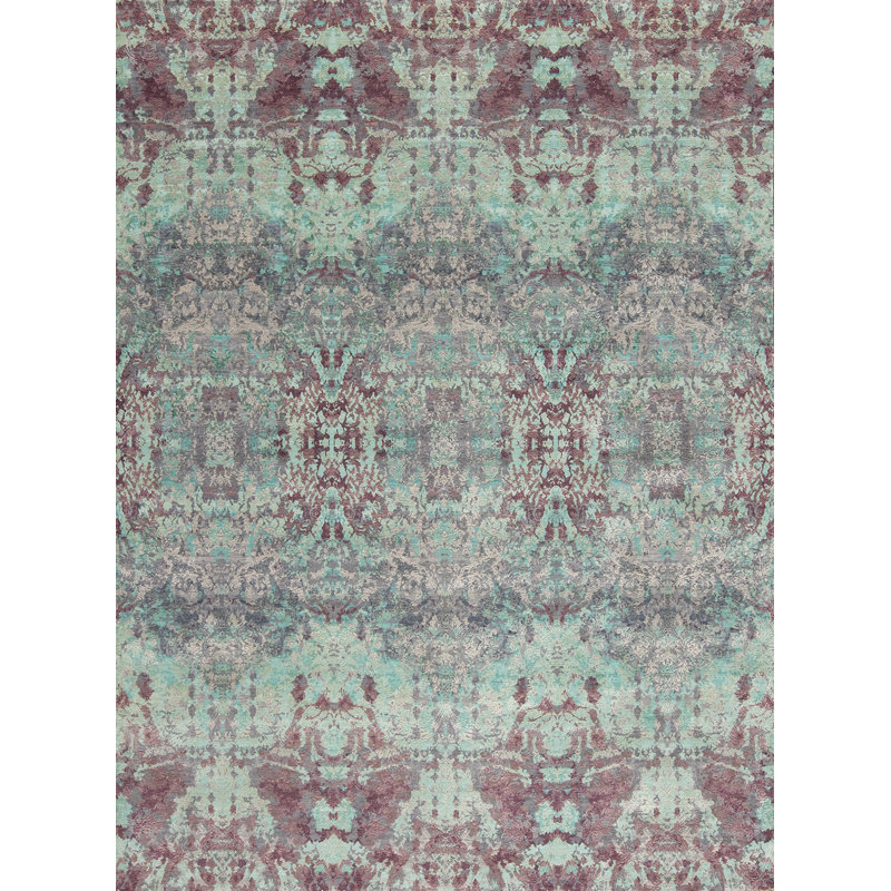 Fanciful Hand Knotted Ikat Area Rug