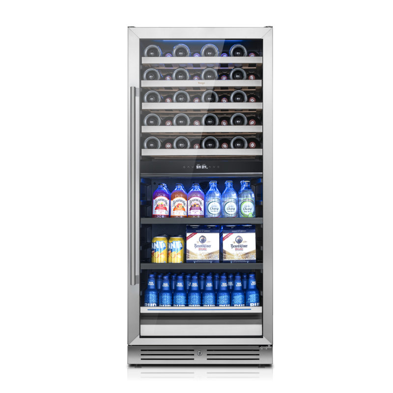 Yeego Dual Zone 23.4" 40 Bottles and 112 Cans Wine and Beverage Refrigerator Freestanding/Build-in Cooler, Right Handed
