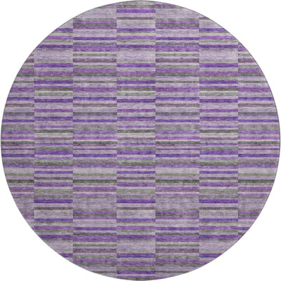 Premium Machine Washable Prisco Purple Rug