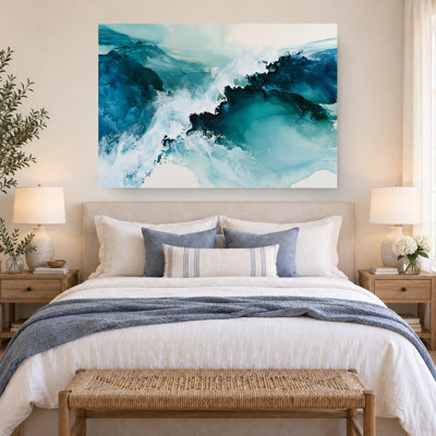 Abstract Ocean Wave Fluid Canvas Wall Art