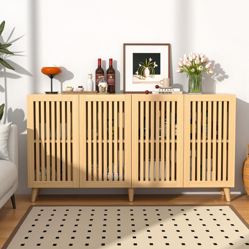 Armoire de rangement à 4 portes, buffet pour la salle à manger de la cuisine
