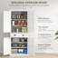 Armoire de cuisine autoportante 72,5 po, grain de bois blanc / armoire de rangement traditionnelle avec 4 portes, tiroir et 3 tablettes-653345068-653345070