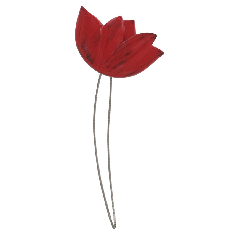 Embrasse de rideau tulipe en résine, rouge