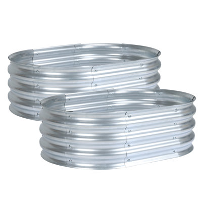 Galvanized Raised Garden Bed Silver