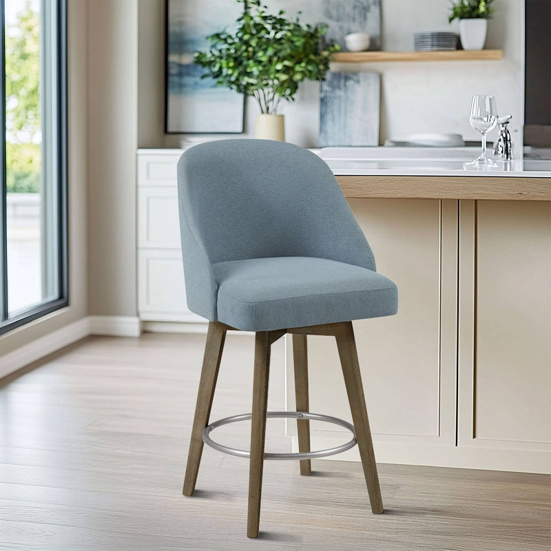 Tabouret de bar / de bar pivotant à 360 ° Pearce, Tabouret de comptoir (assise à une hauteur de 25,, Bleu, 1