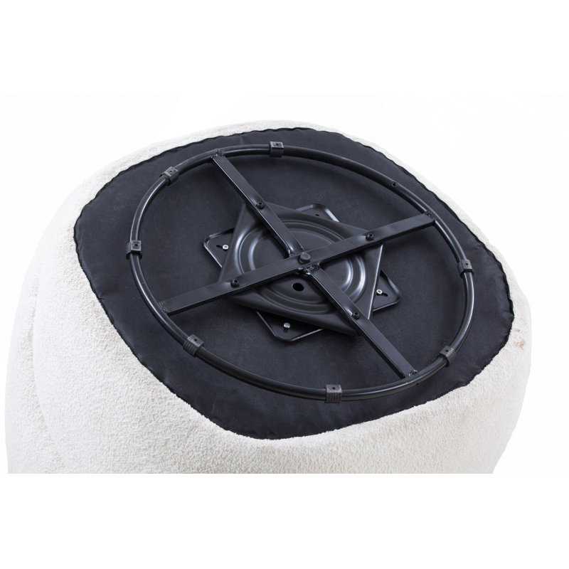 Fauteuil pivotant baril pour salon, fauteuil individuel pour petit espace, canapé rond confortable, fauteuil d'appoint bouclé, fauteuil rond en sherpa