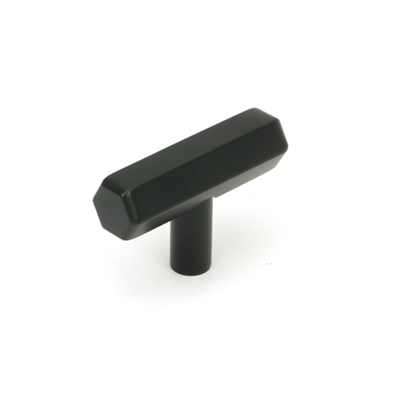 Satin Chrome Kahlo T-Bar, Matt Black