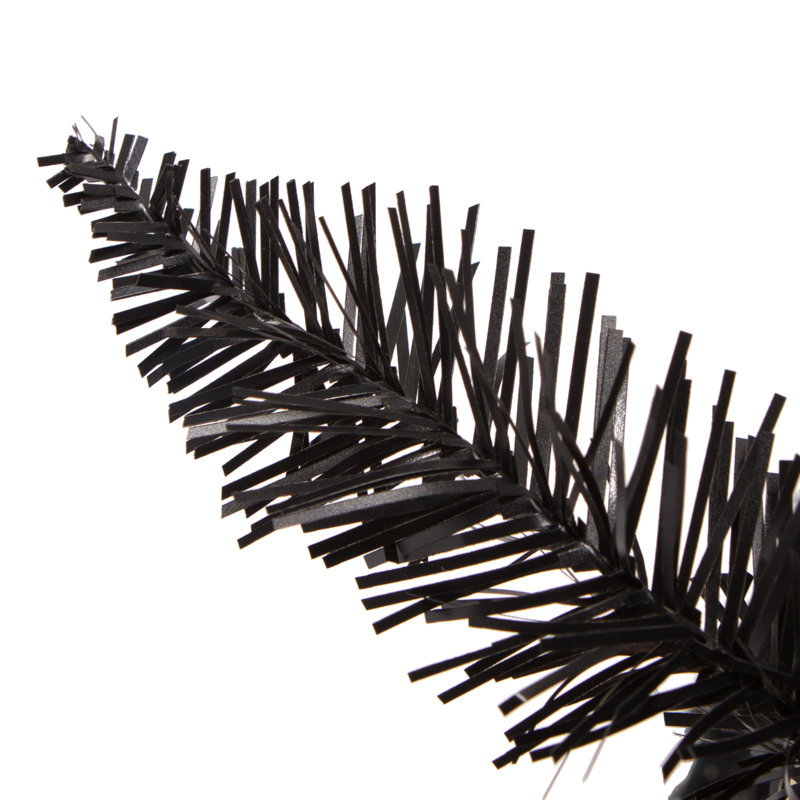 Couronne de Noël artificielle en PVC, H 48 po x l 48 po x P 5 po, Noir