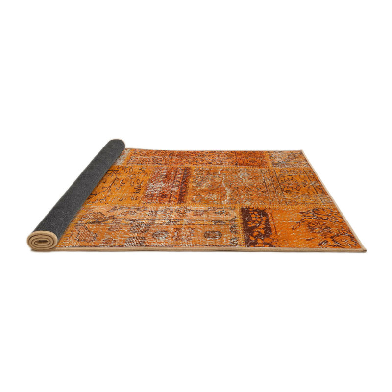 Tapis contemporain orange, Rond 8 pi
