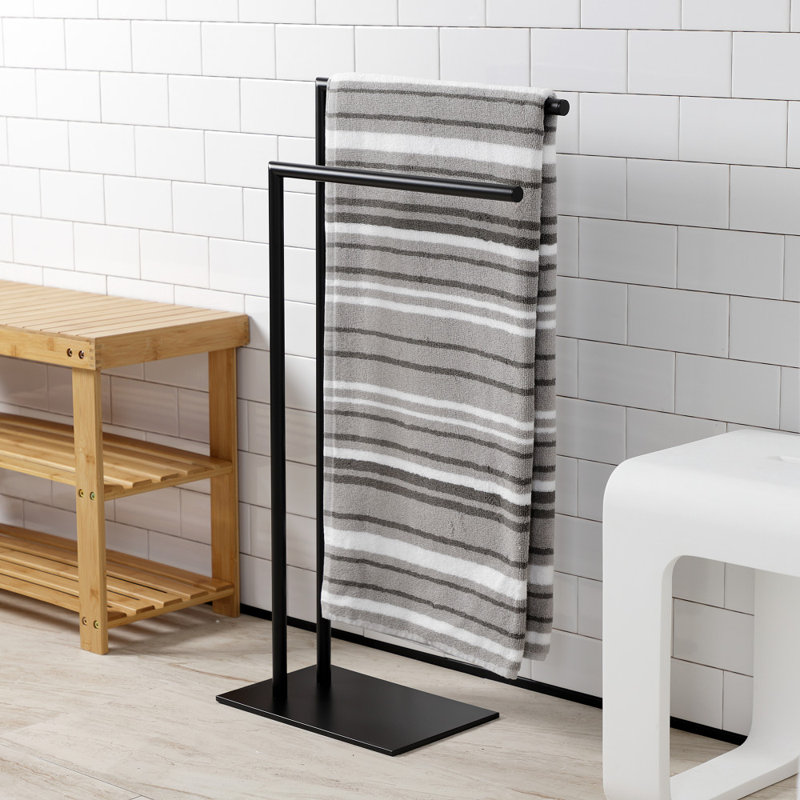Kingston Brass Edenscape Freestanding Dual Towel Rack, Matte Black