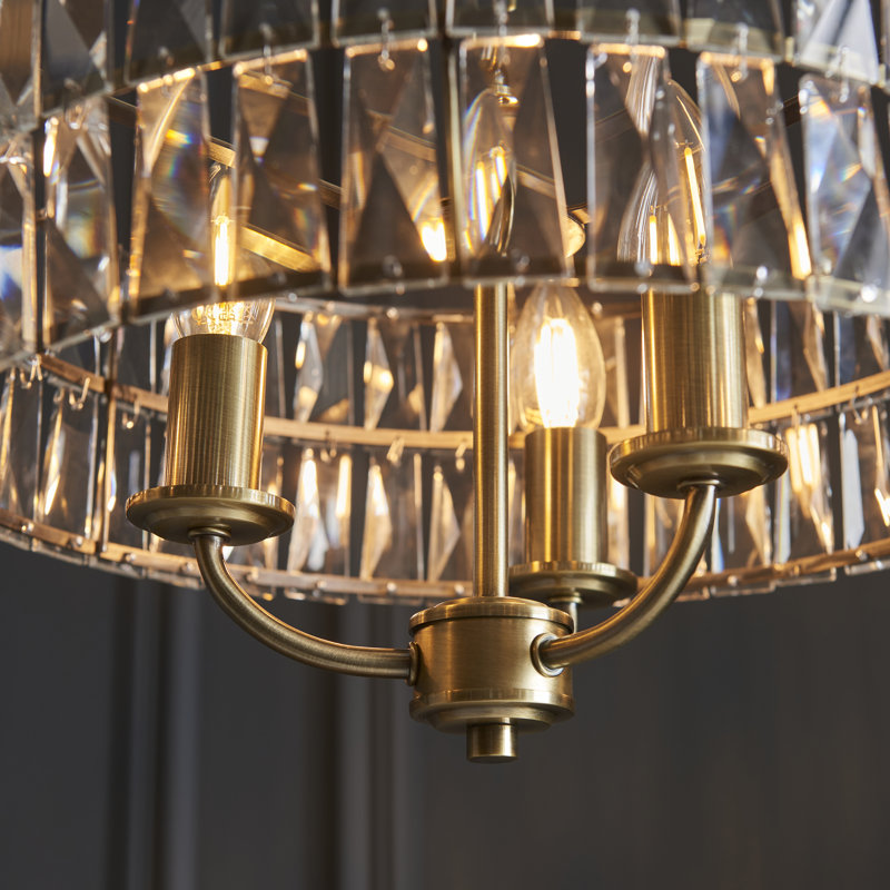 Yukon 3 - Light Drum Chandelier, Antique Brass