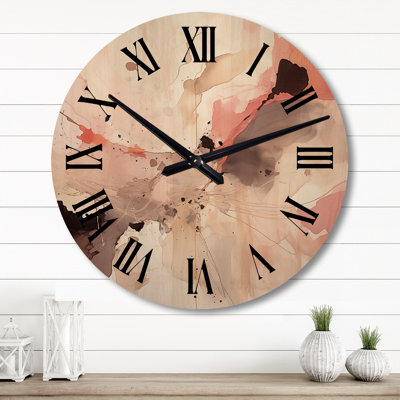 Horloge murale en bois massif Alyjah