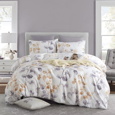 Polyester Percale Floral Duvet Cover