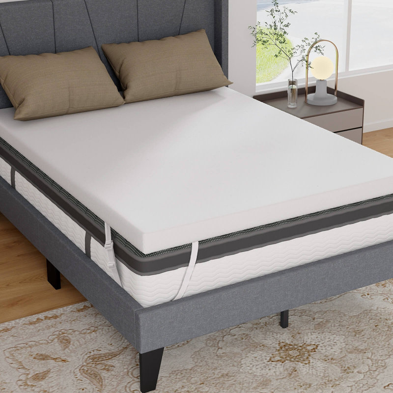 Alwyn Home 3" Gel-infused Memory Foam Mattress Topper With Removable & Washable Cover, Full