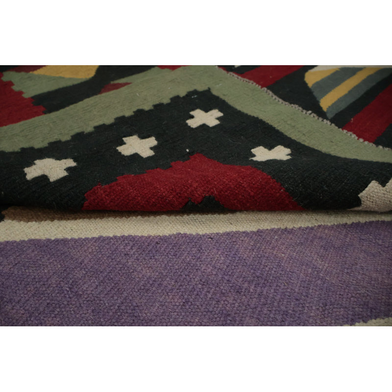 Tapis kilim à motif géométrique tribal 12 x 15
