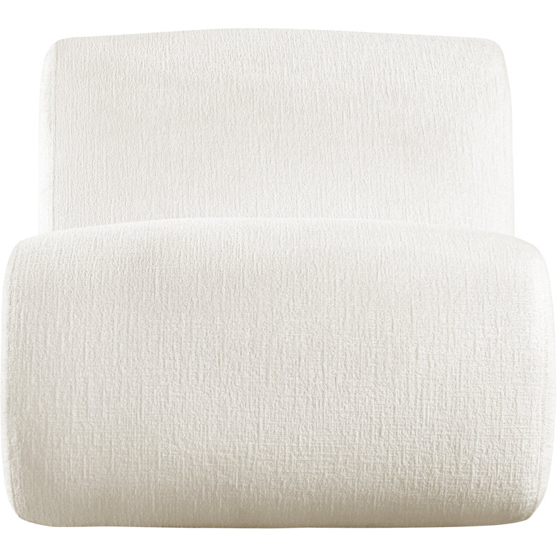 Fauteuil d'appoint Akira, Tissu crème en polyester, Naturel