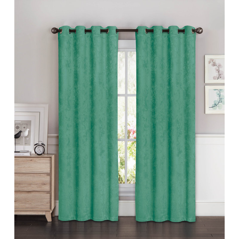 Room Darkening Curtain Pair, Teal, 54" W x 96" L