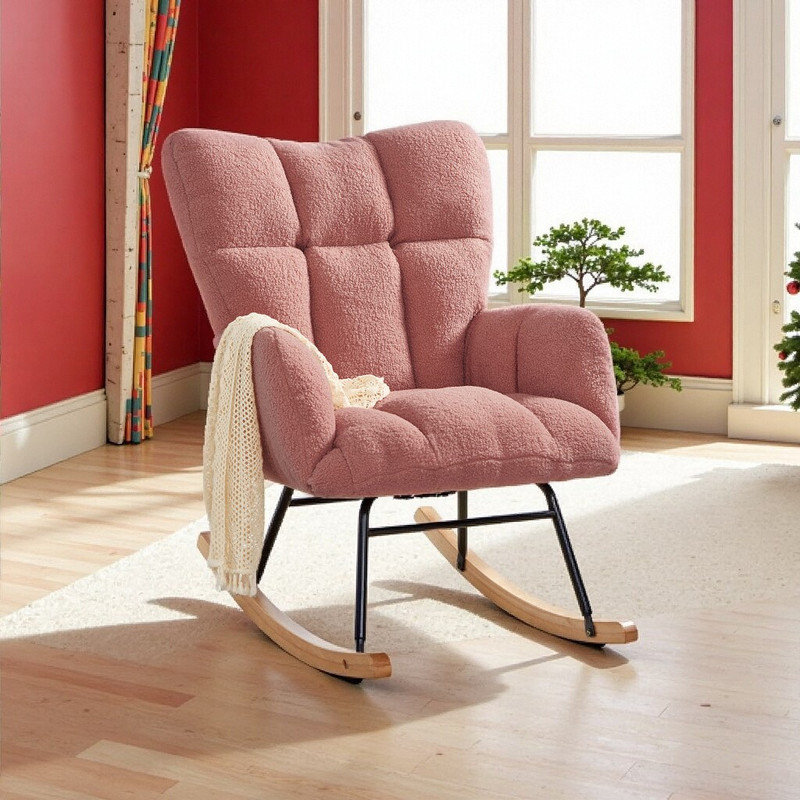 Chaise berçante Teddy, Rose