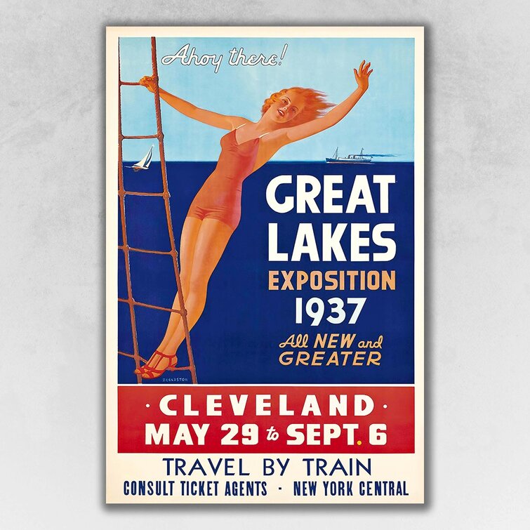 Great Lakes 1937 Vintage Travel - Picture Frame Graphic Art