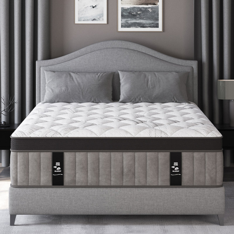 12''/14''Hybrid Mattress, Medium-Firm Support, Pocket Spring & Memory Foam, Mattress in a Box, Motion Isolation, Breathable & Fiberglass-Free