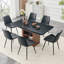 Ensembles de table de salle à manger extensibles avec rangement, panneau de fibres à densité moyenne noyer et métal, élégance moderne pour la salle à manger et la maison