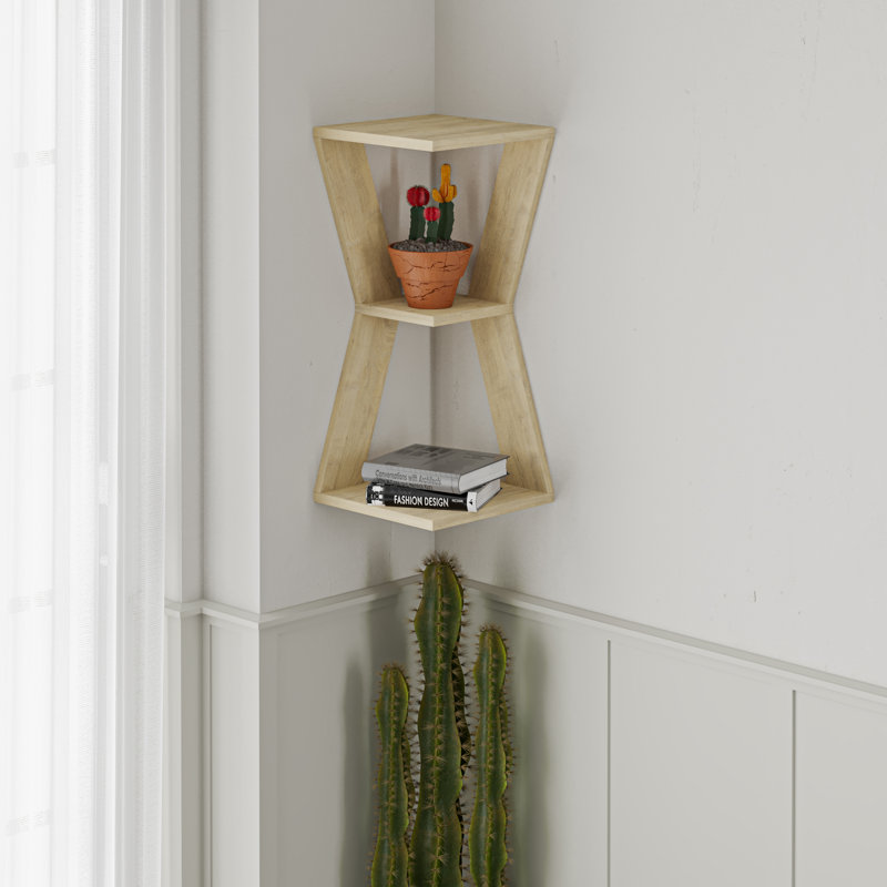 Karlov 3 Piece Diamond Floating Shelf, Oak