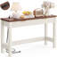 Console cannelée de 120 cm avec station de recharge, 2 tiroirs, table d'entrée étroite pour salon-1117443797-1117443799