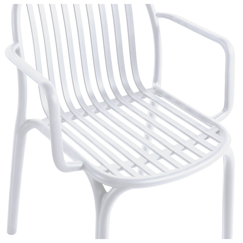 Kimbler Stacking Patio Dining Armchair, White