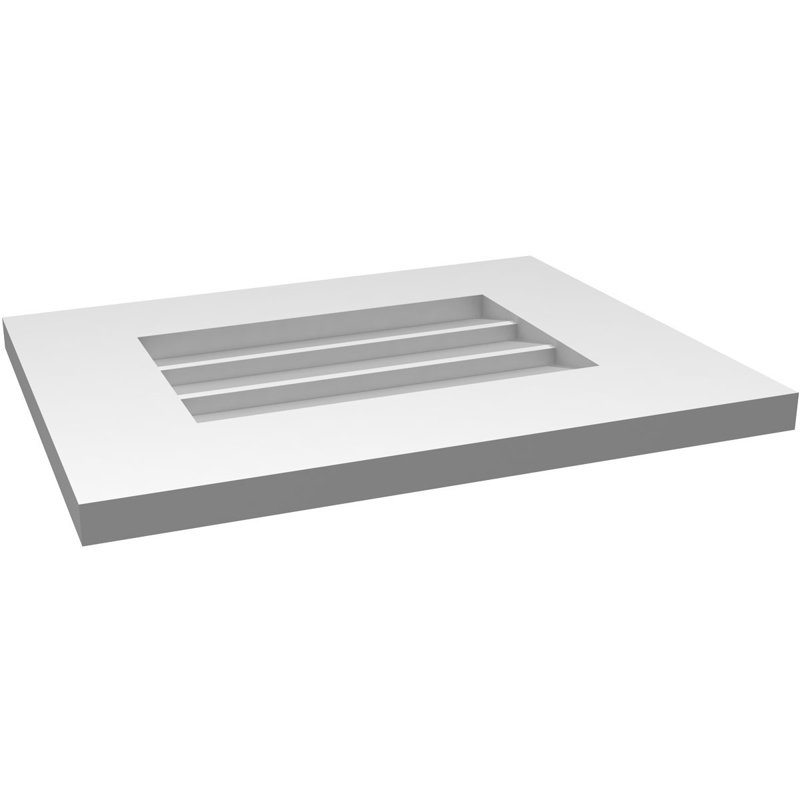 Vent à pignon rectangulaire en uréthane non-fonctionnel, H 14 po x l 18 po x P 1 po