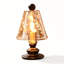 Petite lampe de table moderne en bois massif brun avec abat-jour en verre pour le salon de la chambre à coucher, ampoule incluse