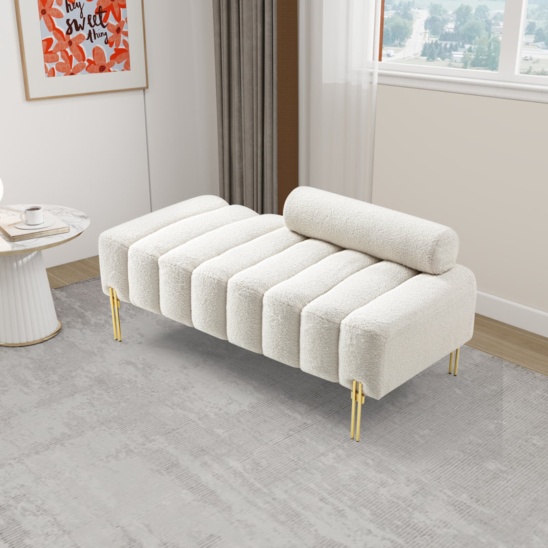 Phip 53.2" Wide Upholstered Bench for Entryway and Bedroom, Beige