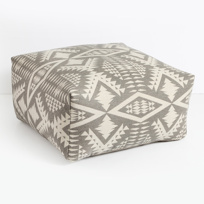 Repose-pieds d'extérieur avec coussin Sunbrella® Jasarah, Gris / Brun clair
