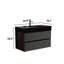 Meuble-lavabo Mid-Century moderne noir et noyer